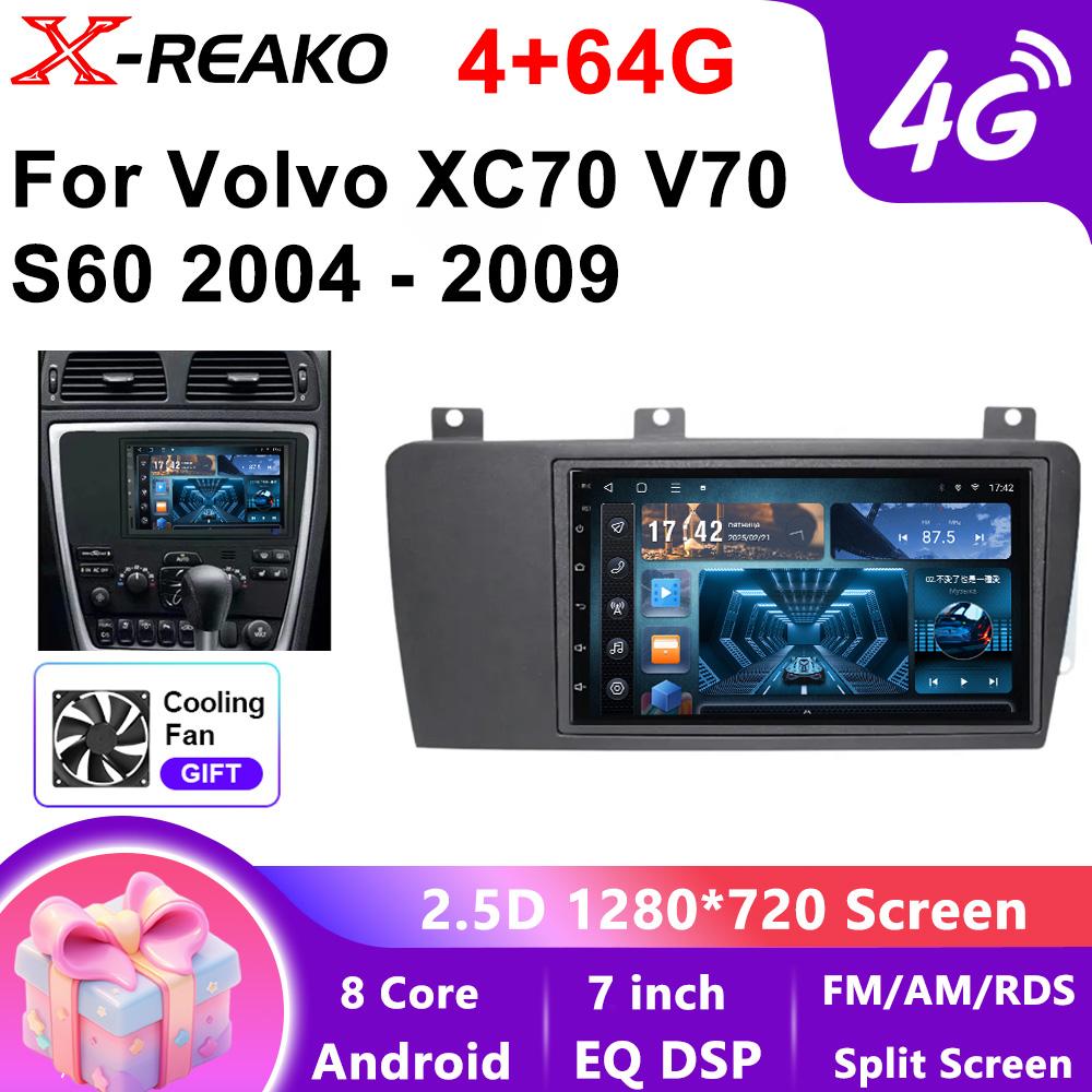 Para  Volvo xc70V70 s60 2004-2009  Android 2 Din Car Auto Carplay 4G+WIFI GPS Rádio de Carro Navegação Multimídia Reprodutor de Vídeo Estéreo BT