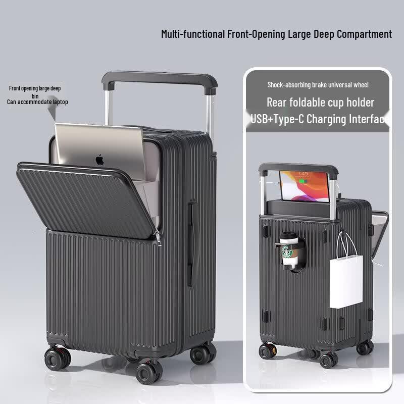 JOURHEY SHI Wide-Handle Front-Opening Hardside Luggage