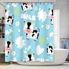 Animal Print Shower Curtain Blue Cow Milk Sunflower White Flower Pet Bath Decor Waterproof Fabric Home Decoration Modern Bathroo