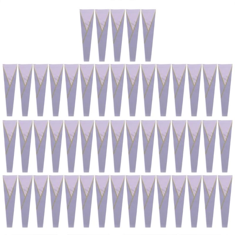 50Pcs Elegant Flower Wrapping Bags Waterproof Reusable Single Rose Sleeves Plastic Bag for Weddings Birthday Parties