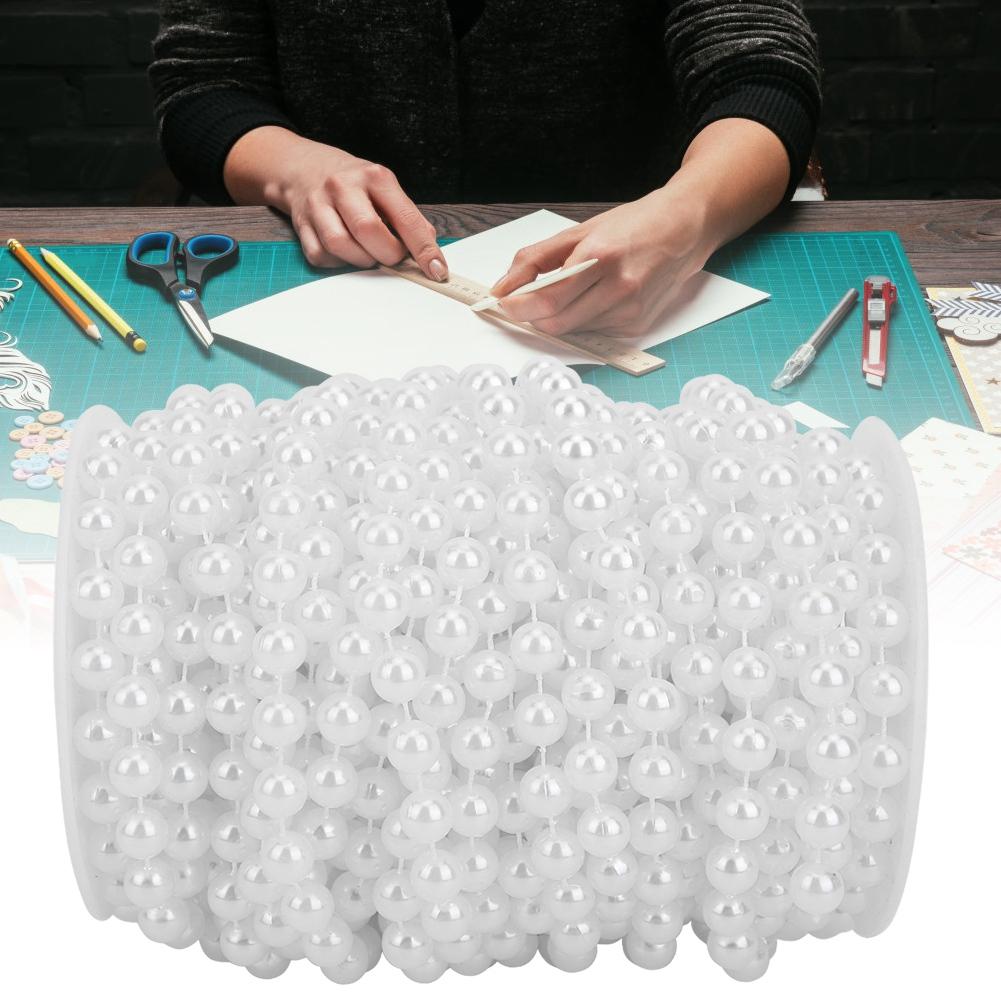 Șir de Mărgele Perle 10mm 20m ABS Mărgele Perle Faux Accesorii Vestimentare pentru DIY Decorare Uși