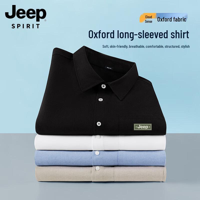 Men s JEEP SPIRIT Long Sleeve Oxford Shirt L