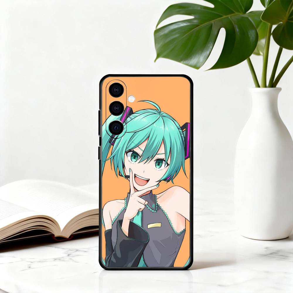 Anime cute M-MIKU Phone Case For Samsung Galaxy A73,A72,A71,A70,A53,A52,A51,Others Soft Black Cover