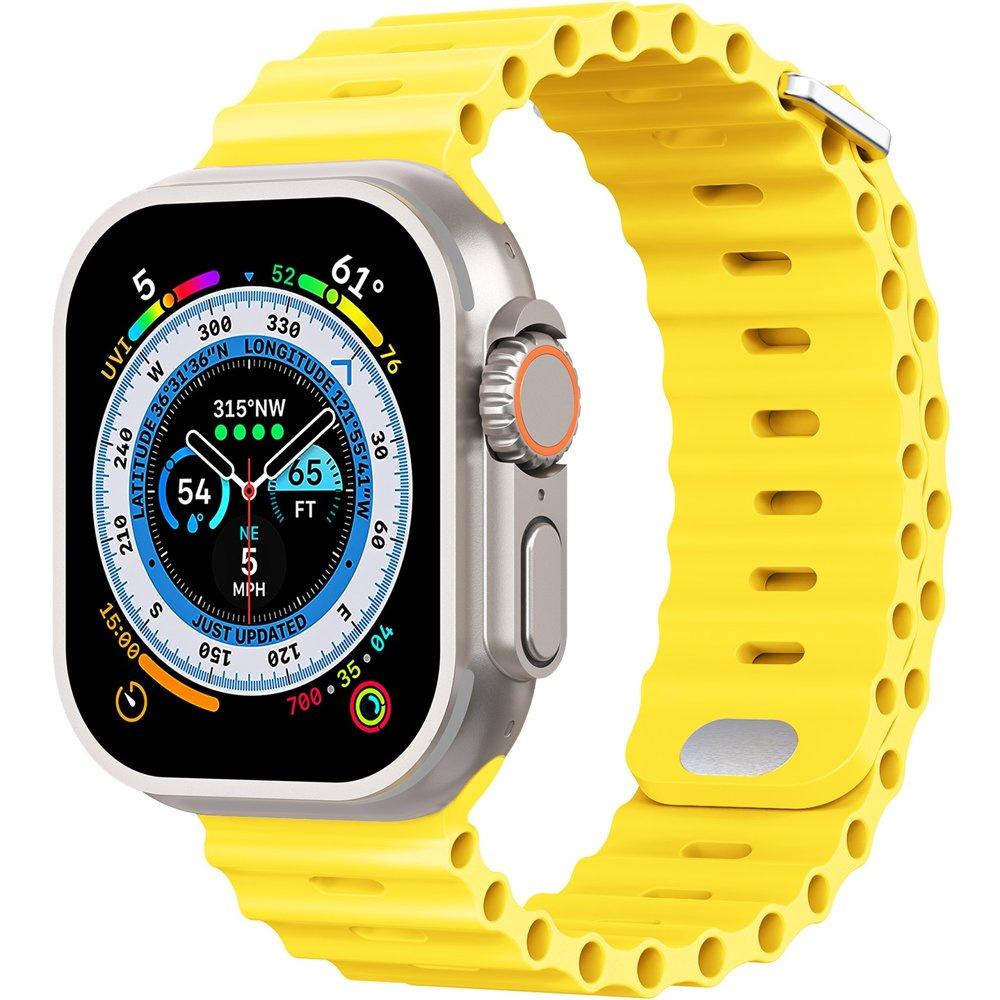 Silicone Strap for Apple Watch 1/2/3/4/5/6/7/8/9/10/11/SE Ultra 1/2/3 42/44/45/46/49mm, Yellow