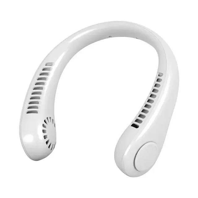 Mini ventilator portabil de gât cu răcire cu aer pentru vară, pentru sporturi în aer liber, alergare, călătorii, fără lame, purtabil USB cu curea de gât
