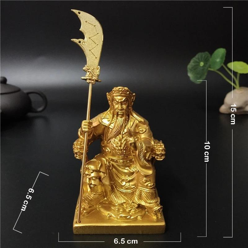 Gold Chinese Feng Shui Guan Gong Buddha Statues Handmade Resin Crafts Big Buddha Sculpture Figurines Home Decoration