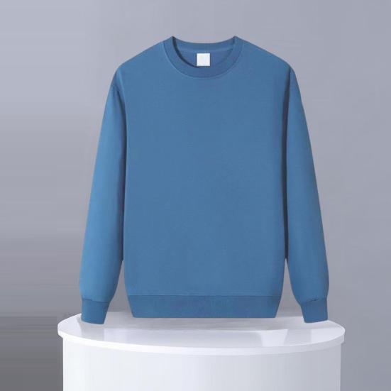 Autumn Winter Men Top O Neck Loose Pure Color Elastic Cuffs Pullover Mid Length Sport Daily Wear School Sweatshirt