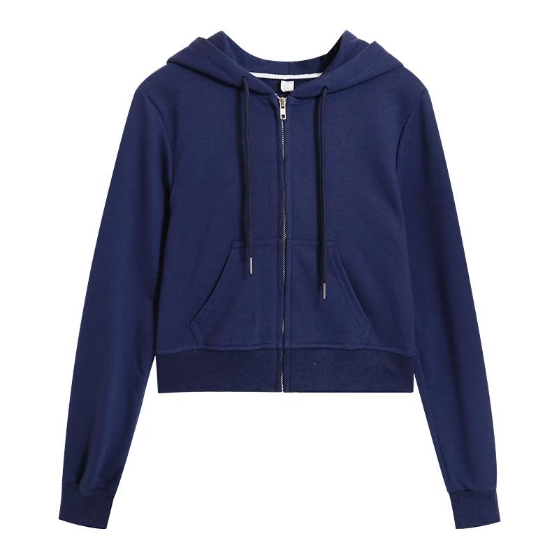 Reißverschlussjacke Herbst Aktualisiert Entspannte Passform Koreanische Version Mit Kapuze Kurz Langärmelig Dünner Cardigan Pullover Damen