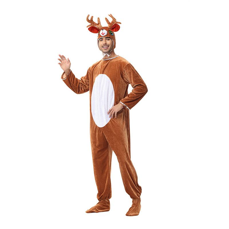 New Halloween Reindeer Onesie Animal Role-playing Costume for Men and Women