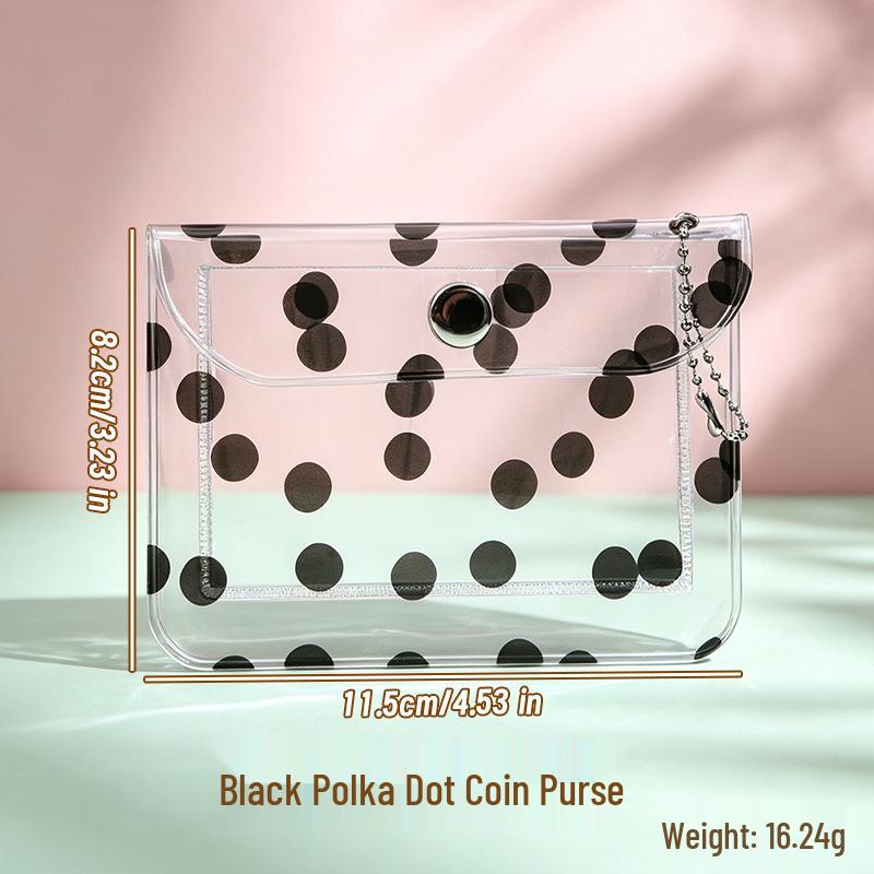 Japanese & Korean Style Snap Button PVC Mini Wallet: Cartoon Coin Purse, Portable Earphone & Key Case Pendant