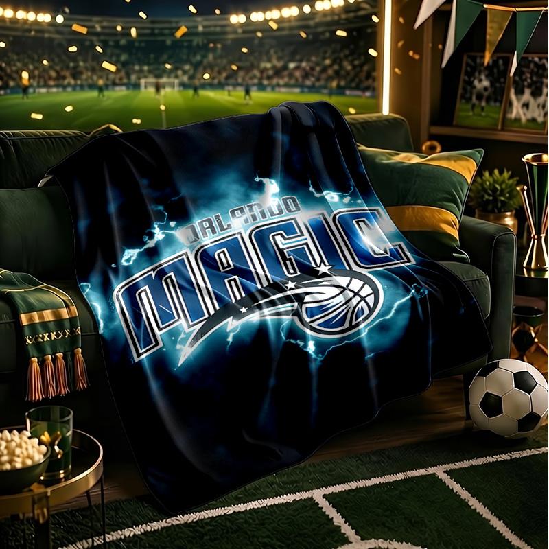 Basketball Orlando Logo Blanket Lightweight Flannel Bedding Blanket Perfect for Travel, Camping, Living Rooms, Offices, Sofas, Fan Christmas Gift