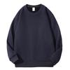 400g Silver Fox Fleece Lined Oversized Crew Neck Sweatshirt for Men - American Loose Fit, Drop Shoulder, Solid Color