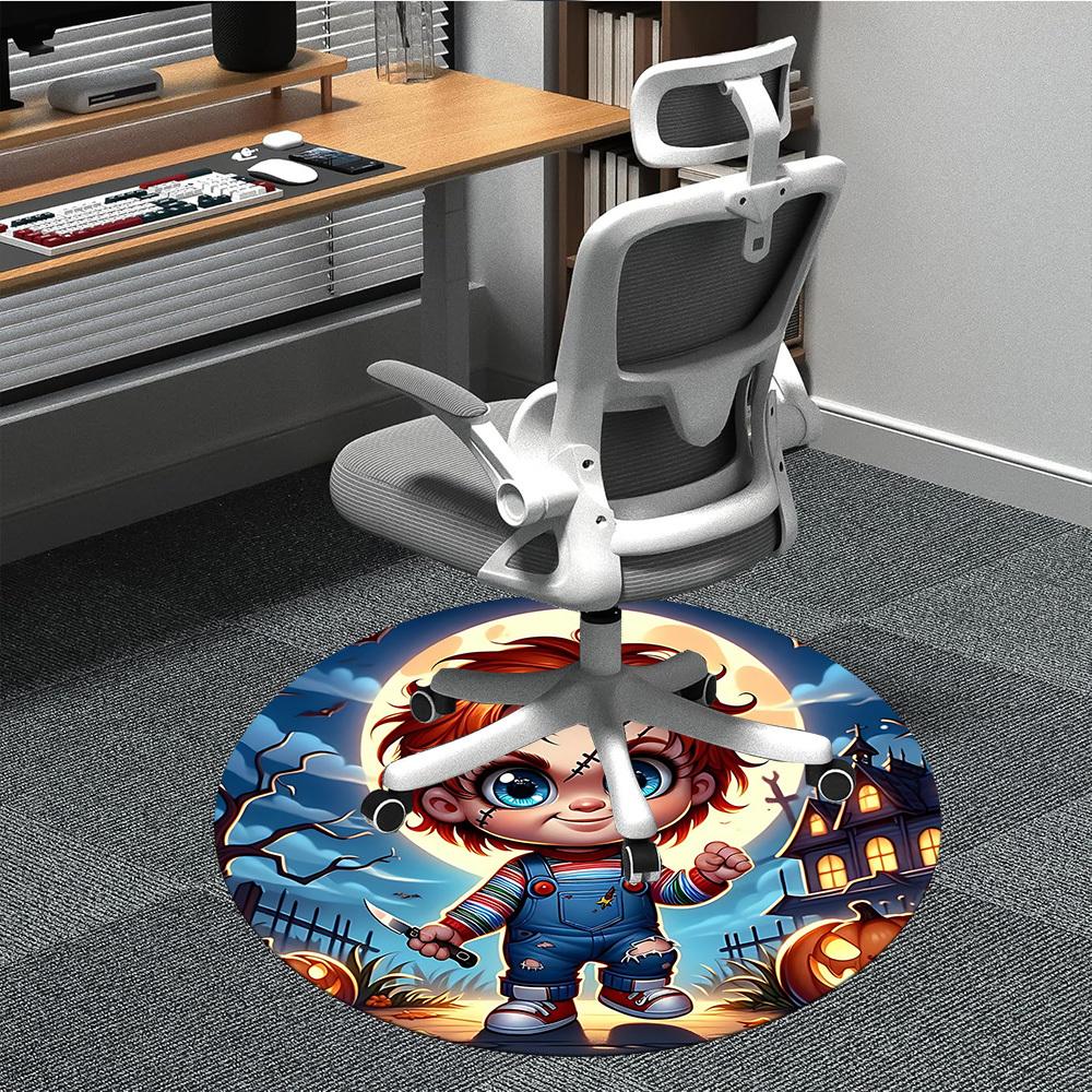 

1pc Spooky Theme Chair Carpet for Office Non-Slip,Machine Washable Rug for Office, Room - Holiday Decor - Machine Made yy251017226 80cm by 80cm