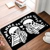 Halloween Dancing Skeletons Door Mat Spooky Skull Non-Slip Welcome Entrance Rugs Kitchen Bedroom Living Room Carpet Decoration