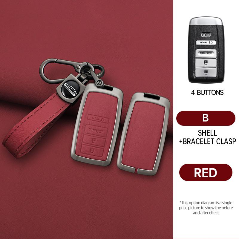 Genuine Leather Auto Key Fob Case Intelligent Smart Fobs Housing Cover Automotive Auto Accessories Fit For Acura Ilx Rlx Tlx Rdx Mdx