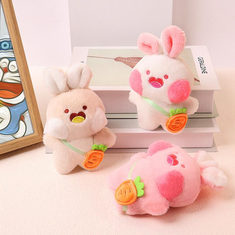 Adorable Dudu Bunny Plush Crossbody Carrot Bag Cute Stuffed Rabbit Toy Keychain