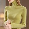 Pull Pull Over Tricoté à Col Roulé pour Femme Couleur Unie Chaud Élastique Haut de Base Haut Intérieur Nouveaux Vêtements