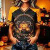 Women's Short Sleeve Halloween Graphic T-Shirt Casual Tee for Costume Party