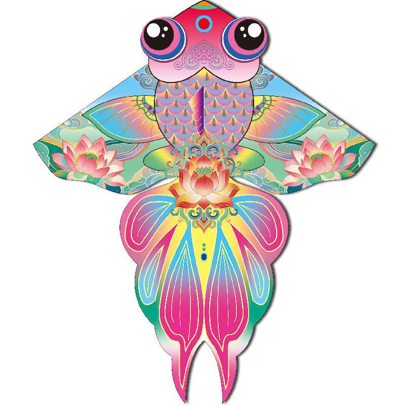 Cerf-volant Triangulaire Poisson Koi en Polyester pour Vol en Plein Air et Cadeau