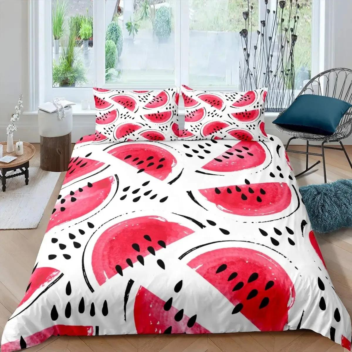 

Милый комплект пододеяльника с аксолотлем, мультяшный комплект постельного белья с саламандрой-арбузом, кавайный пододеяльник с морской жизнью для девочек, размер твин 70x133cm