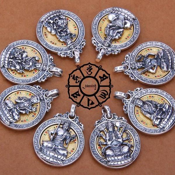 Thai Amulet Chinese Zodiac Buddhist Necklace Pendant Retro Vintage Protect Charm Talisman Powerful Money Wealth Success Health Lucky Unisex Men Women