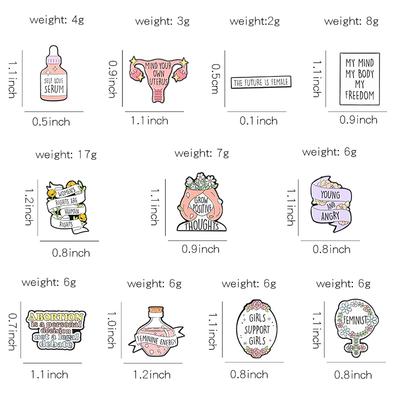 Girl Power Enamel Pins Custom Feminism Brooches Self Love The Future Is Female Lapel Badges Quotes Jewelry Gift for Friends