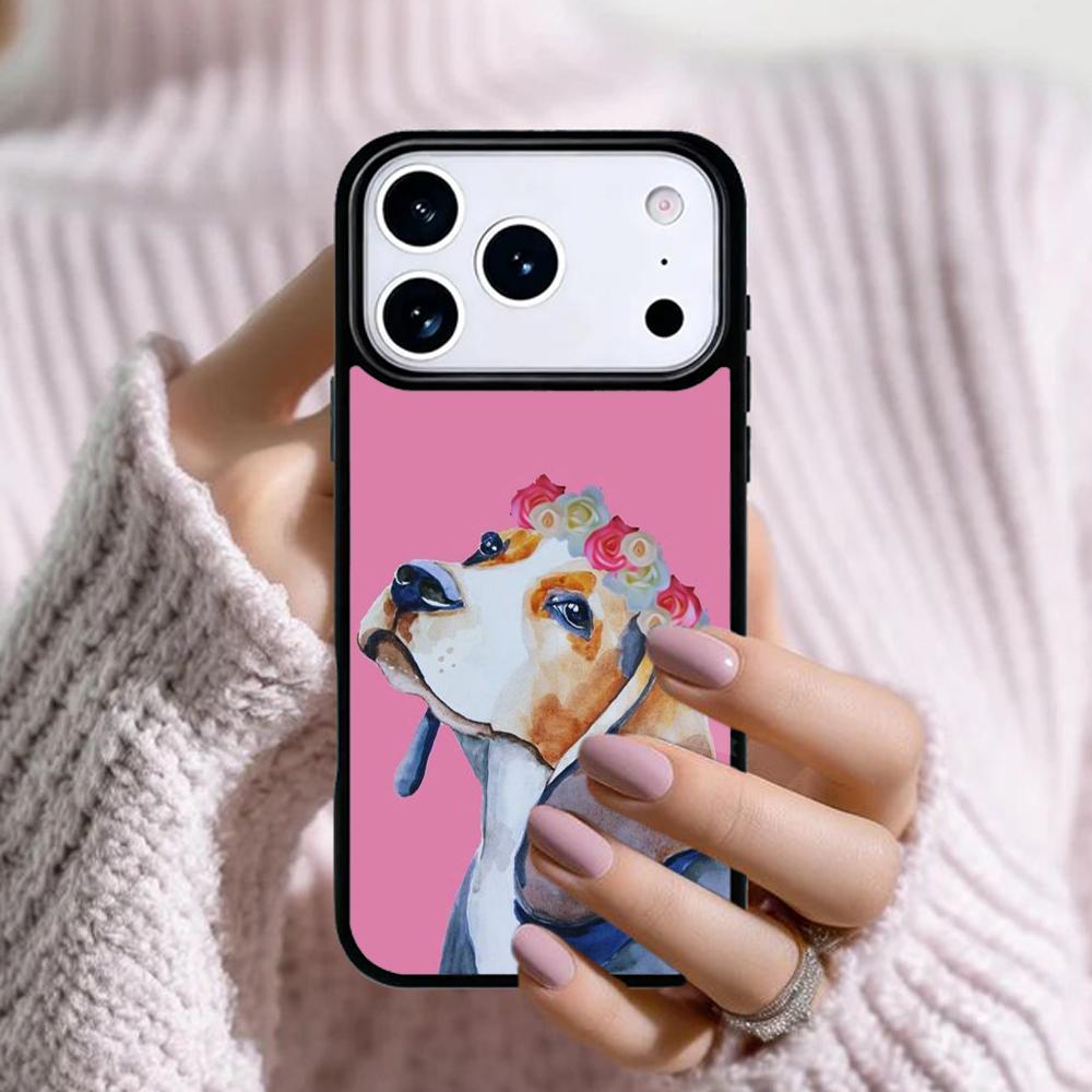 Beagle Floral Dog Phone Case For Apple iPhone 17 Air 16E 15 14 Plus 13 12 11 Pro Max Mini Funda Cover