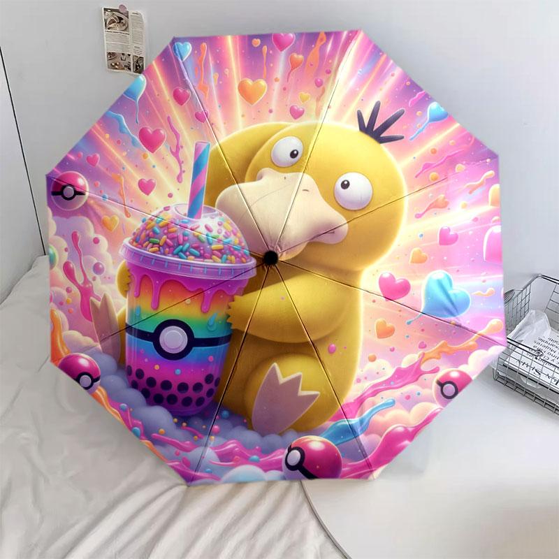 Pokemon drinks Pattern Pattern Style Umbrella, 1 Piece Automatic Folding Umbrella, Portable Travel Umbrella, Outdoor Umbrella, Birthday Gift