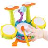 Beginners Musical Table Top Drum Kit Play Set with Drum Sticks Microphone Light Features Interactive Music and Sounds for Babies Kids Toddlers