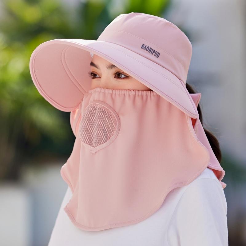Pălărie de soare pentru femei, protecție UV, față completă, acoperire, exterior, rezistent la vânt, gât, cules de ceai, pălărie de umbrire, șal, protecție solară, pălărie