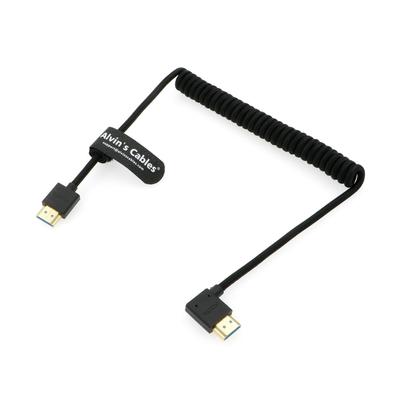 Cables 8K HDMI High Speed Straight To Left Angle Braided Coiled Cable for Atomos Ninja Portkeys Feelworld Canon Z CAM Sony A7S3 Cameras Alvin's 2.1 V,