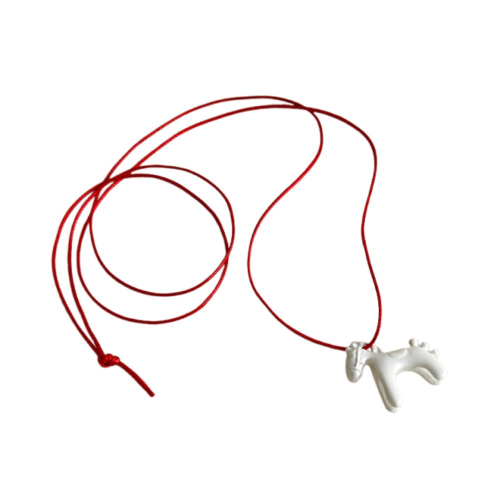 Enamel Drip Glaze Colorful Horse Pendant Necklace Dopamine Necklace Gift Giving