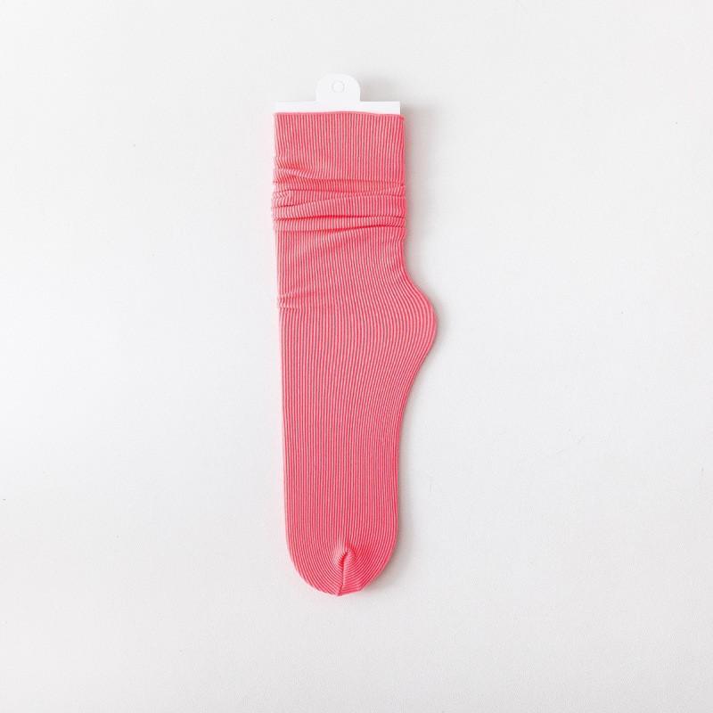 Velvet Socks for Girls, New Summer Style, Thin Ice Silk Socks, Solid Color Mid-calf Socks, Dopamine Socks