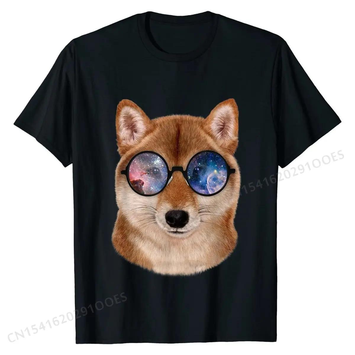 Shiba Inu in Retro Galaxy Glass, Japanese Dog Tshirt Fami... XXL