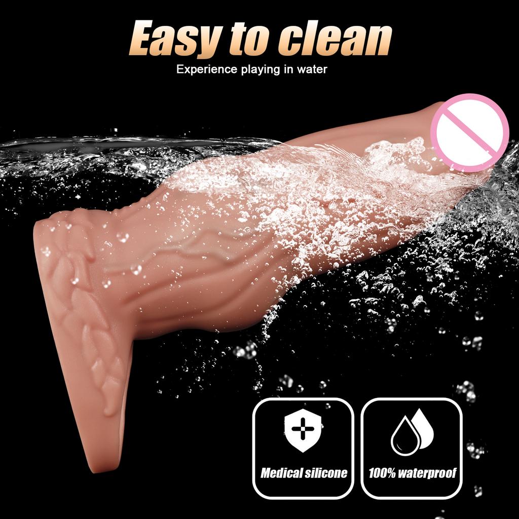 Male Massage Penis Cover Thickened Liquid Silicone Hollow Cover Penis Ring Realistic Penis Sleeve Cock Sleeve Dick Cock Ring Reusable Condom Sex Toy