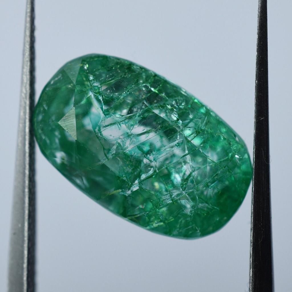 Natural Green Emerald Loose Gemstone Muzo Exclusive 7.80 ct Cushion for Jewelry Making and Crafts