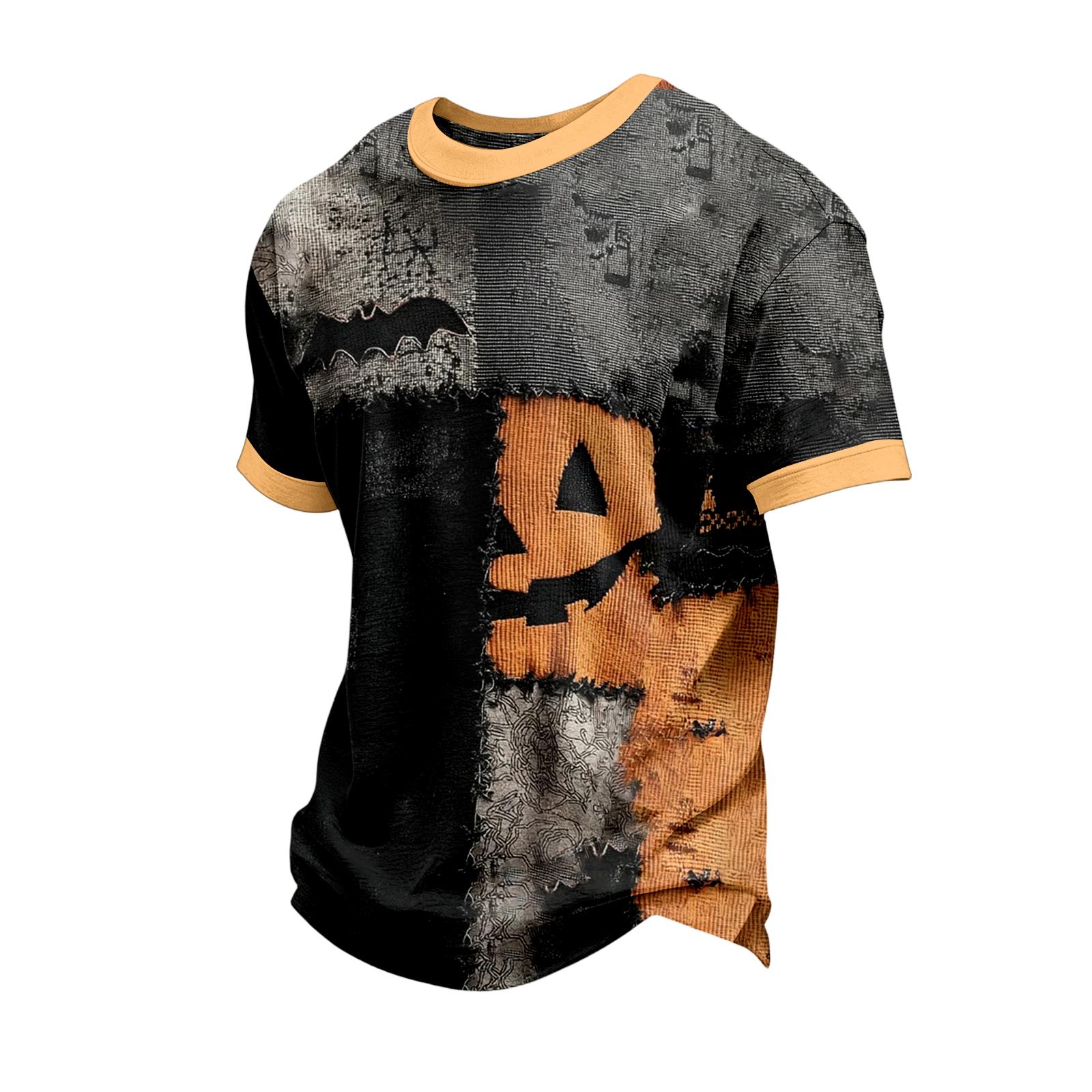 Men s Short Sleeve Halloween Print T-Shirt Casual Fashion Top XXXL