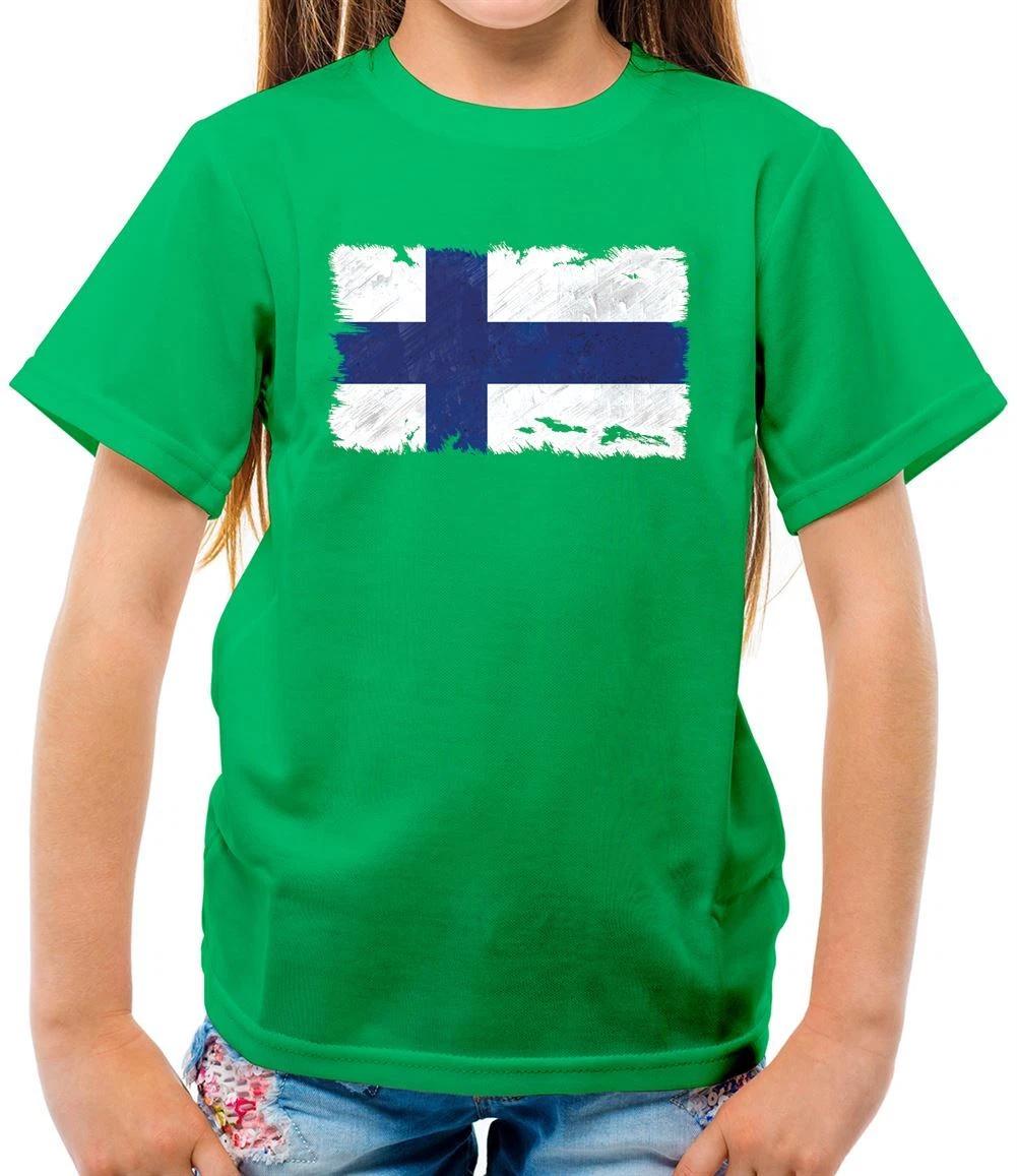 Finland Grunge Flag - Kids T-Shirt - Flags Helsinki Finn Finnish Europe 100