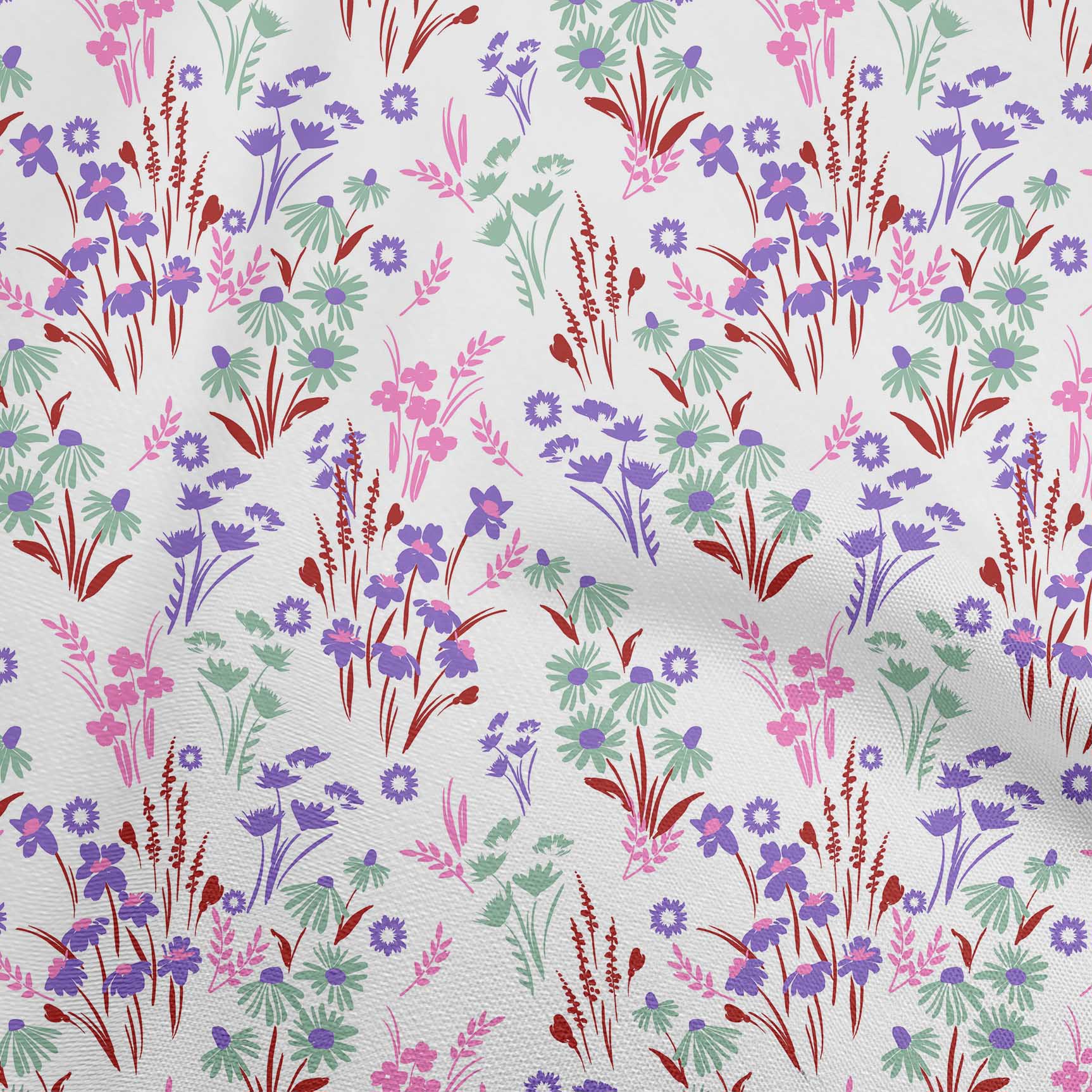 

OneOone Cotton Flex Blue Fabric Floral Швейна тканина у дворі з принтом для шиття одягу своїми руками 40 дюймів 42 Inch Wide - Viscose Chiffon білий