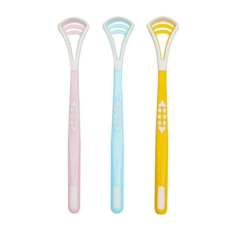 3PCS Silicone Tongue Scraper with Ergonomic Handle Double-sided Fresher Breath Tongue Cleaning Brush Oral Hygiene Tool