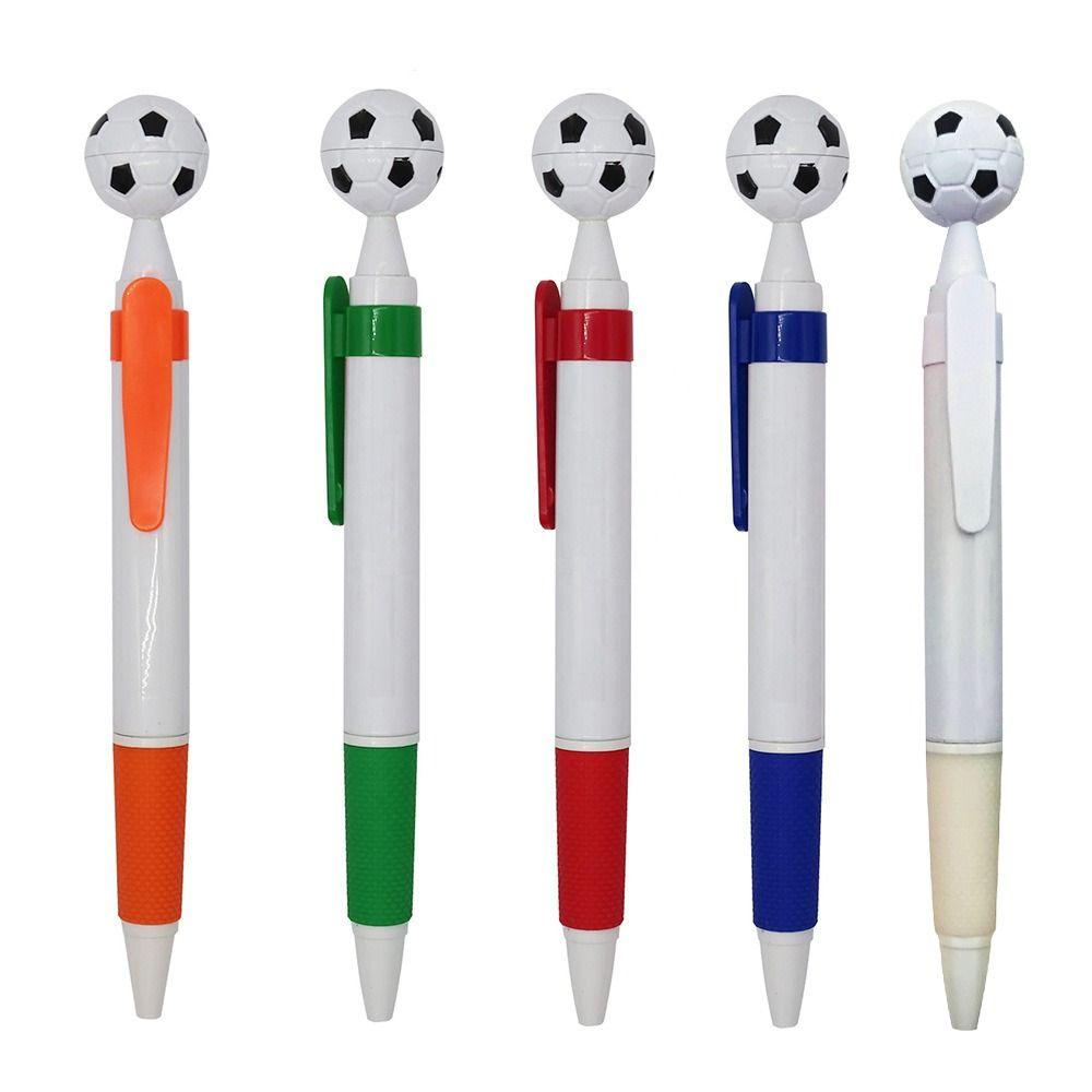 5pcs Smooth Writting Ballpoint Pen Soccer Shape Writing Pen Creative Press Pen Student
