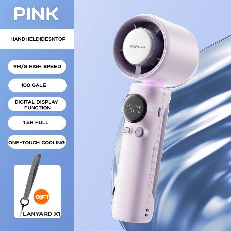 

Компактный турбовентилятор с 100 регулируемыми скоростями и полупроводниковым охлаждением - USB-перезаряжаемый для использования в помещении, на открытом воздухе и в дороге розовый