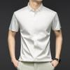 2025 Herren Sommer Eis Seide Kurzarmhemd - Atmungsaktiv, Knitterarm, Nahtlos, Einfarbig, Vielseitig Business Casual