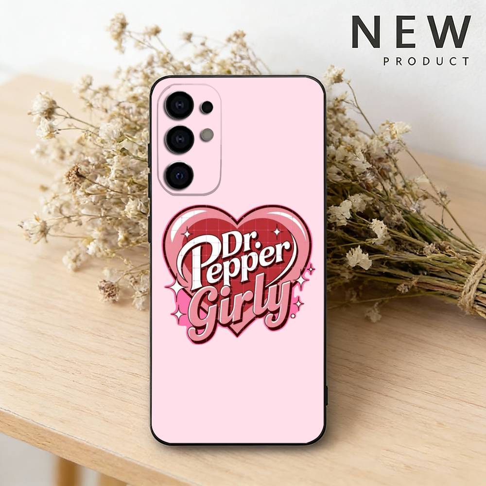 Cherry Drink Dr Pepper suger Phone Case For Samsung S26,25,24,23,22,30,21,10,9,Ultra,Plus,Lite Black Soft Case