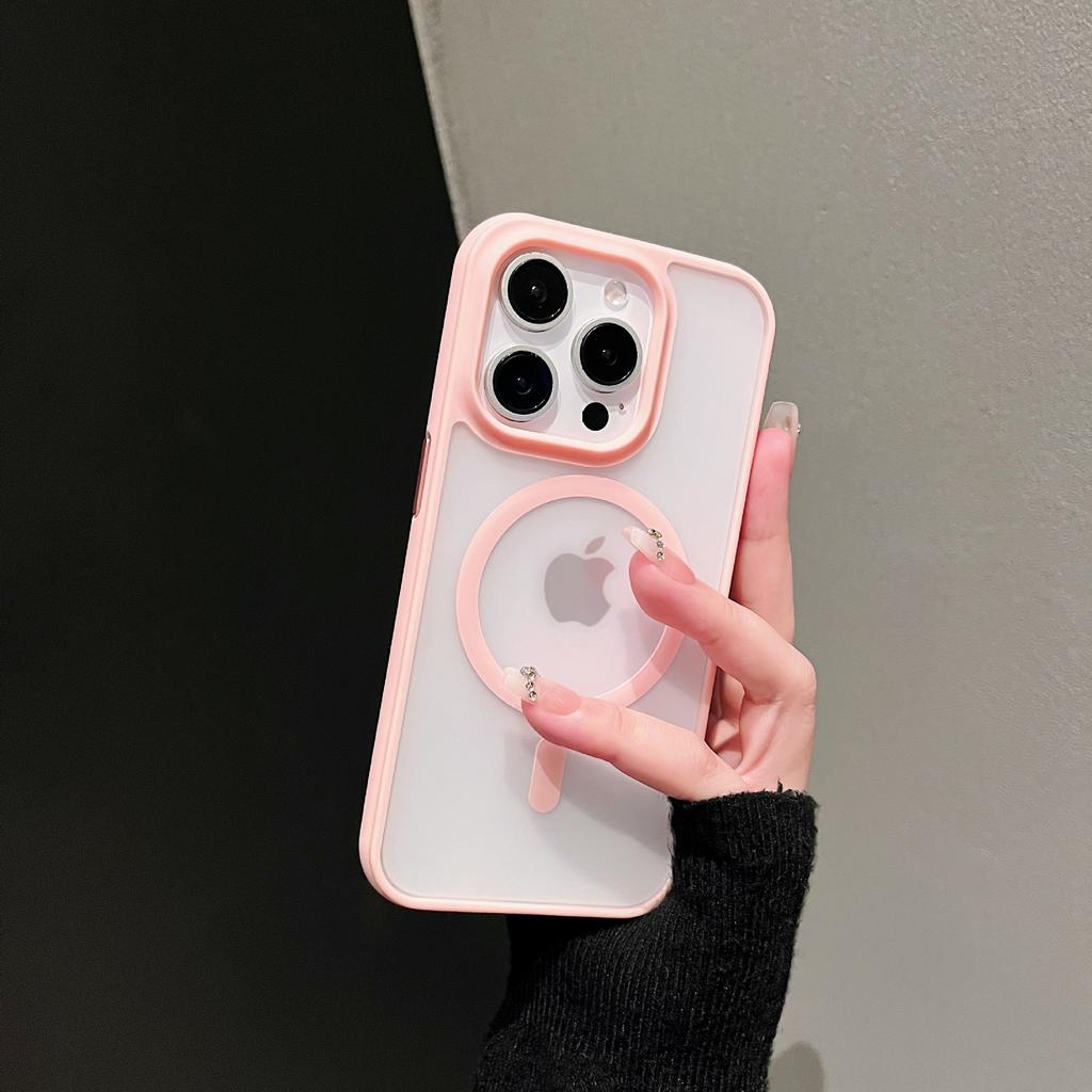 Niche Solid Color Suitable for IPhone16 Skin-friendly Matte Magnetic Suction Phone Case Apple 15promax Large Pore Skin-feeling Shell