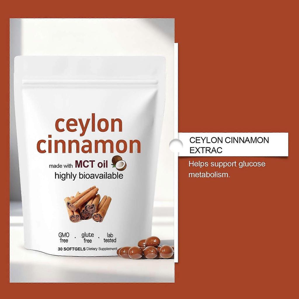 Sri Lanka Cinnamon Soft Capsules Daily Energy Balance, Body Maintenance, Comfort State Enhancement, Boost Vitality, Dietary Supplement