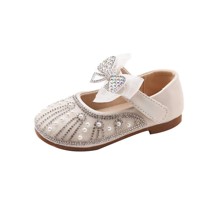 

Children s Girl Princess Shoes New Soft Sole PU Leather Flats Kids Rhinestone Crystal Footwear Size 23-35 23