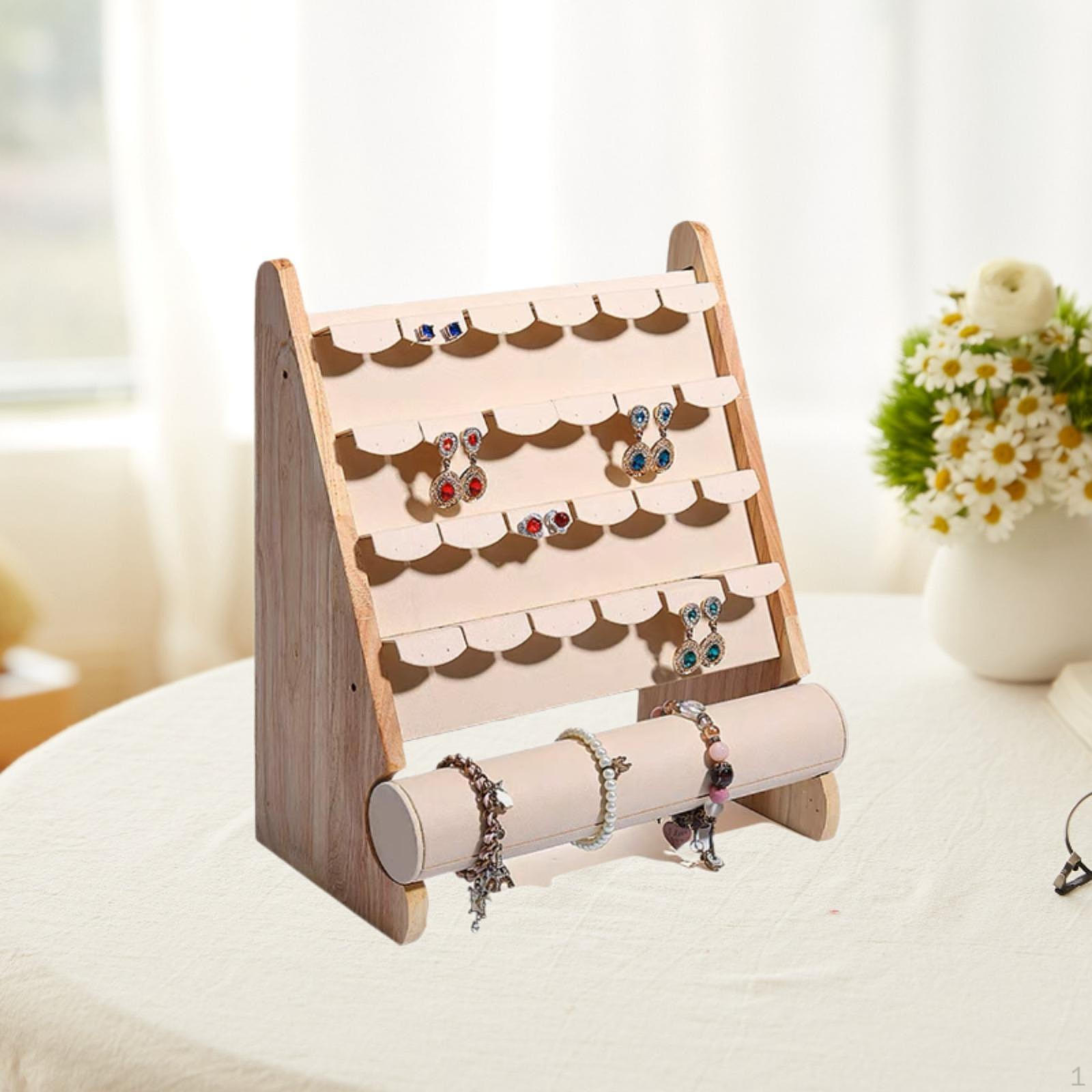 

Bracelet Earing Display Rack Jewelry Stand 24 Pairs of Earrings Decor Modern жёлтый