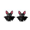 2 Piece Household Plastic 3D Printed Inverted Bat Statue Cartoon Blue Eye Hung Bat Sculpture Lightweight Mini Bat Model Study