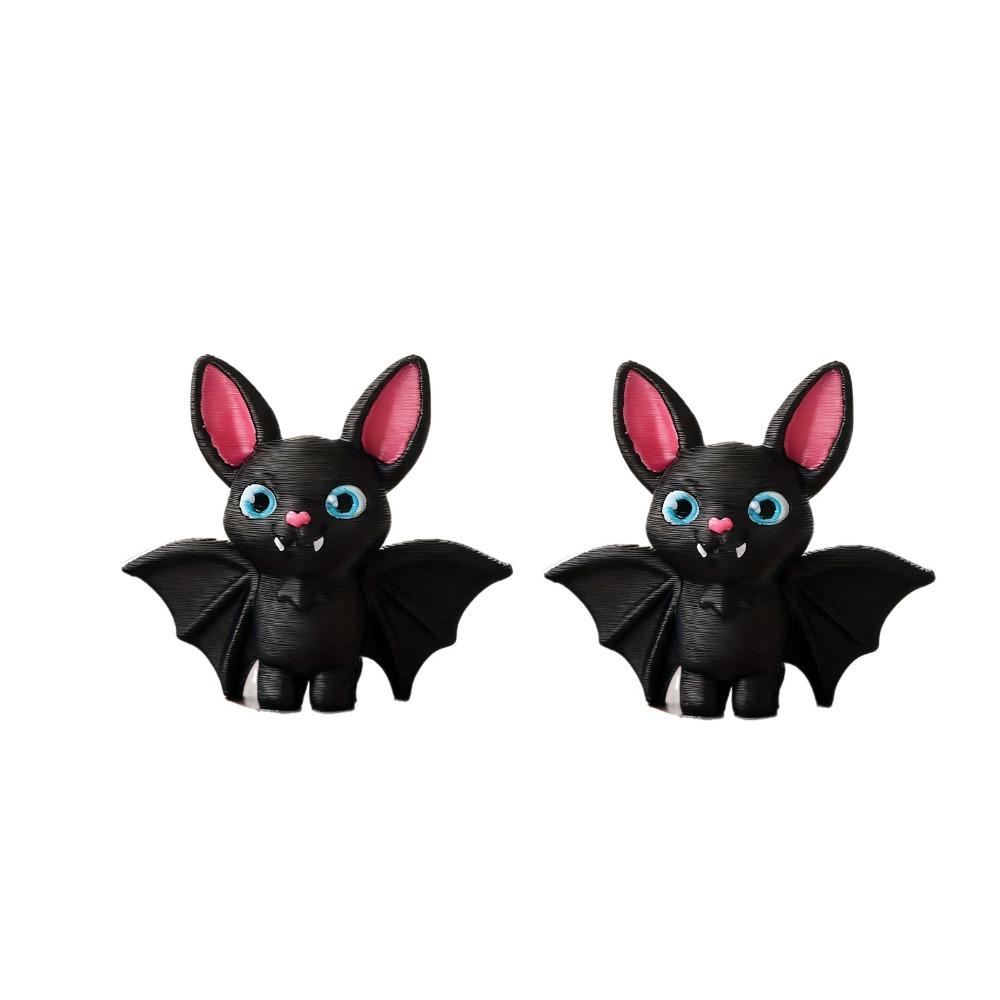 2 Piece Blue Eye 3D Printed Inverted Bat Statue Plastic Bat Model Adorable Hanging Bat Doll  Kids 2 Pcs